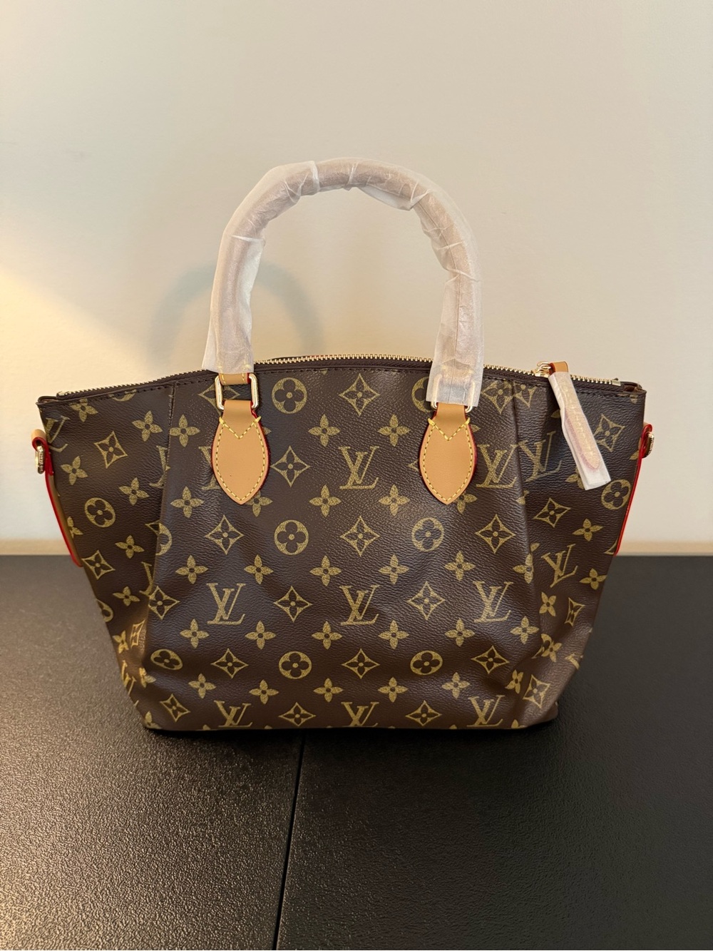 Brown Monogram Canvas Handbag Turenne Style - Picture 2 of 8